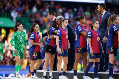 FC Barcelona 'nın oyuncuları UEFA Kadınlar Şampiyonlar Ligi 2025 final maçında Estadio Jose Alvalade' de Arsenal FC Barcelona (Maciej Rogowski)