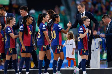 FC Barcelona 'nın oyuncuları UEFA Kadınlar Şampiyonlar Ligi 2025 final maçında Estadio Jose Alvalade' de Arsenal FC Barcelona (Maciej Rogowski)