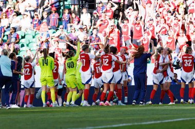 Arsenal 'in oyuncuları UEFA Kadınlar Şampiyonlar Ligi 2025 final maçında Estadio Jose Alvalade' de (Maciej Rogowski) Arsenal FC Barcelona ile FC Barcelona arasında görüldü.)