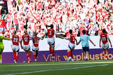 Arsenal 'in oyuncuları UEFA Kadınlar Şampiyonlar Ligi 2025 final maçında Estadio Jose Alvalade' de (Maciej Rogowski) Arsenal FC Barcelona ile FC Barcelona arasında görüldü.)