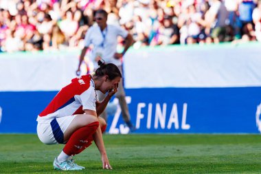 Lotte Wubben-Moy, UEFA Şampiyonlar Ligi 2025 final maçında Estadio Jose Alvalade 'de Arsenal FC ve FC Barcelona arasında görüldü.)