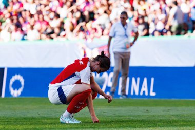 Lotte Wubben-Moy, UEFA Şampiyonlar Ligi 2025 final maçında Estadio Jose Alvalade 'de Arsenal FC ve FC Barcelona arasında görüldü.)
