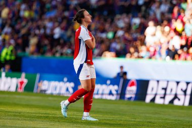Lotte Wubben-Moy, UEFA Şampiyonlar Ligi 2025 final maçında Estadio Jose Alvalade 'de Arsenal FC ve FC Barcelona arasında görüldü.)