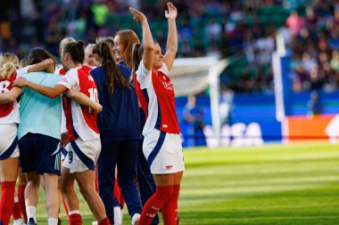 Arsenal 'in oyuncuları UEFA Kadınlar Şampiyonlar Ligi 2025 final maçında Estadio Jose Alvalade' de (Maciej Rogowski) Arsenal FC Barcelona ile FC Barcelona arasında görüldü.)