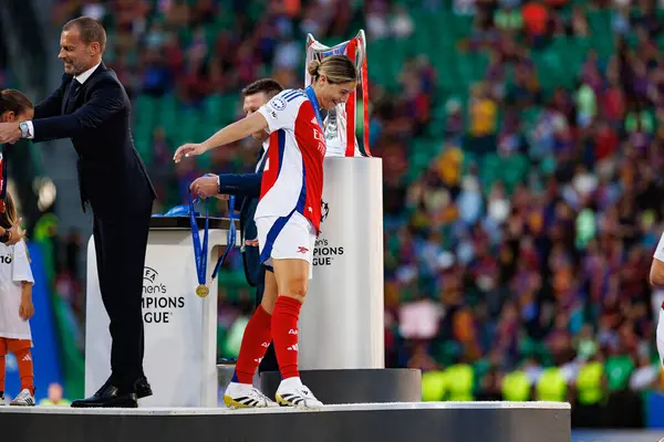 Kyra Cooney-Cross UEFA Kadınlar Şampiyonlar Ligi 2025 final maçında Estadio Jose Alvalade 'de (Maciej Rogowski) Arsenal FC ve FC Barcelona arasında görüldü.)