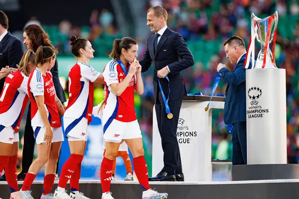 Laia Codina UEFA Kadınlar Şampiyonlar Ligi 2025 final maçında Estadio Jose Alvalade 'de Arsenal FC ve FC Barcelona (Maciej Rogowski) arasında görüldü.)