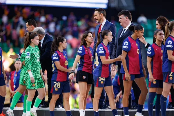FC Barcelona 'nın oyuncuları UEFA Kadınlar Şampiyonlar Ligi 2025 final maçında Estadio Jose Alvalade' de Arsenal FC Barcelona (Maciej Rogowski)