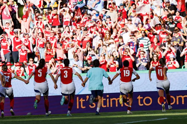 Arsenal 'in oyuncuları UEFA Kadınlar Şampiyonlar Ligi 2025 final maçında Estadio Jose Alvalade' de (Maciej Rogowski) Arsenal FC Barcelona ile FC Barcelona arasında görüldü.)