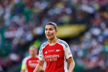 Stephanie Catley UEFA Kadınlar Şampiyonlar Ligi 2025 final maçında Estadio Jose Alvalade 'de Arsenal FC ve FC Barcelona arasında görüldü (Maciej Rogowski)