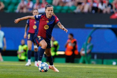 Claudia Pina UEFA Şampiyonlar Ligi 2025 final maçında Estadio Jose Alvalade 'de Arsenal FC ve FC Barcelona arasında görüldü.)