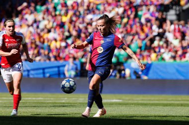 Claudia Pina UEFA Şampiyonlar Ligi 2025 final maçında Estadio Jose Alvalade 'de Arsenal FC ve FC Barcelona arasında görüldü.)