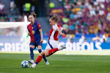 Katie McCabe UEFA Kadınlar Şampiyonlar Ligi 2025 final maçında Estadio Jose Alvalade 'de Arsenal FC ve FC Barcelona arasında görüldü.)