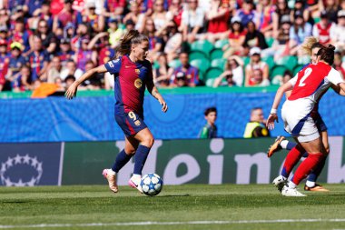 Claudia Pina UEFA Şampiyonlar Ligi 2025 final maçında Estadio Jose Alvalade 'de Arsenal FC ve FC Barcelona arasında görüldü.)