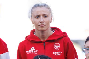 Leah Williamson UEFA Kadınlar Şampiyonlar Ligi 2025 final maçında Estadio Jose Alvalade 'de Arsenal FC ve FC Barcelona arasında görüldü.)