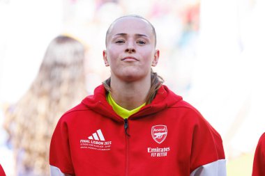 Daphne van Domselaar, UEFA Kadınlar Şampiyonlar Ligi 2025 final maçında Estadio Jose Alvalade 'de Arsenal FC Barcelona (Maciej Rogowski) ile karşılaştı.)