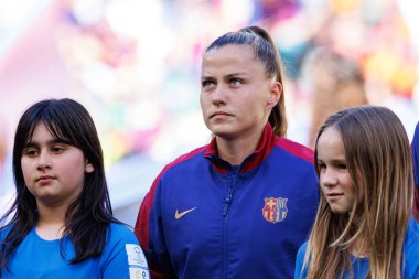 Claudia Pina UEFA Şampiyonlar Ligi 2025 final maçında Estadio Jose Alvalade 'de Arsenal FC ve FC Barcelona arasında görüldü.)