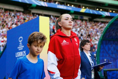 Katie McCabe UEFA Kadınlar Şampiyonlar Ligi 2025 final maçında Estadio Jose Alvalade 'de Arsenal FC ve FC Barcelona arasında görüldü.)