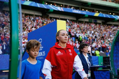 Katie McCabe UEFA Kadınlar Şampiyonlar Ligi 2025 final maçında Estadio Jose Alvalade 'de Arsenal FC ve FC Barcelona arasında görüldü.)