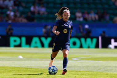 Claudia Pina UEFA Şampiyonlar Ligi 2025 final maçında Estadio Jose Alvalade 'de Arsenal FC ve FC Barcelona arasında görüldü.)