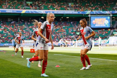 Leah Williamson UEFA Kadınlar Şampiyonlar Ligi 2025 final maçında Estadio Jose Alvalade 'de Arsenal FC ve FC Barcelona arasında görüldü.)