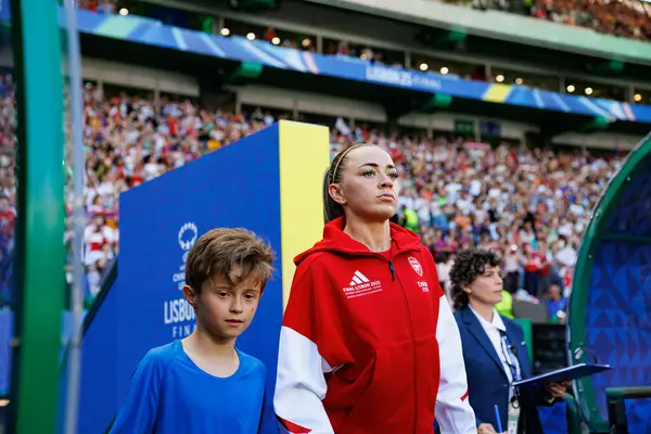 Katie McCabe UEFA Kadınlar Şampiyonlar Ligi 2025 final maçında Estadio Jose Alvalade 'de Arsenal FC ve FC Barcelona arasında görüldü.)