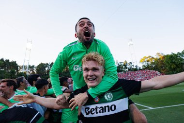 Conrad Harder, SL Benfica ve Sporting CP (Maciej Rogowski) takımları arasında oynanan Taca de Portugal 2025 final maçında görüldü.)