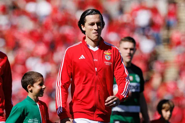 Alvaro Carreras, SL Benfica ve Sporting CP (Maciej Rogowski) takımları arasında oynanan Taca de Portugal 2025 final maçında görüldü.)