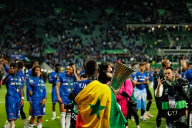 Nicolas Jackson, Real Betis Balompie ve Chelsea FC (Maciej Rogowski) arasında oynanan UEFA Konferans Ligi 2025 final maçında görüldü.)