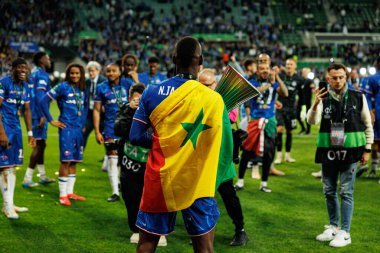 Nicolas Jackson, Real Betis Balompie ve Chelsea FC (Maciej Rogowski) arasında oynanan UEFA Konferans Ligi 2025 final maçında görüldü.)