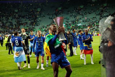 Nicolas Jackson, Real Betis Balompie ve Chelsea FC (Maciej Rogowski) arasında oynanan UEFA Konferans Ligi 2025 final maçında görüldü.)