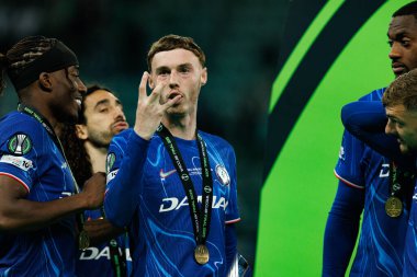 Cole Palmer, Real Betis Balompie ve Chelsea FC (Maciej Rogowski) arasında oynanan UEFA Konferans Ligi 2025 final maçında görüldü.)