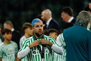 Aitor Ruibal, Real Betis Balompie ve Chelsea FC (Maciej Rogowski) arasında oynanan UEFA Konferans Ligi 2025 final maçında görüldü.)