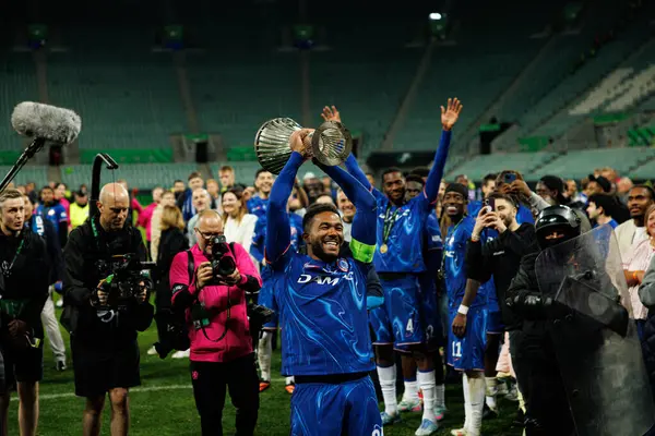 Reece James, Real Betis Balompie ve Chelsea FC (Maciej Rogowski) arasında oynanan UEFA Konferans Ligi 2025 final maçında görüldü.)