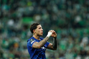 Enzo Fernandez, Real Betis Balompie ve Chelsea FC (Maciej Rogowski) arasında oynanan UEFA Konferans Ligi 2025 final maçında görüldü.)