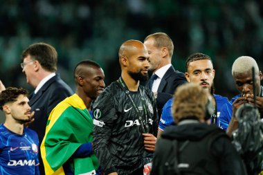 Robert Sanchez, Real Betis Balompie ve Chelsea FC (Maciej Rogowski) arasında oynanan UEFA Konferans Ligi 2025 final maçında görüldü.)