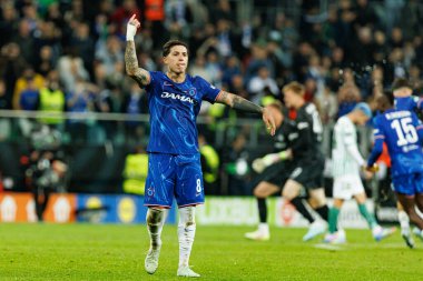 Enzo Fernandez, Real Betis Balompie ve Chelsea FC (Maciej Rogowski) arasında oynanan UEFA Konferans Ligi 2025 final maçında görüldü.)