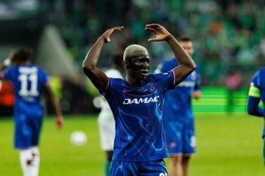 Moises Caicedo, Real Betis Balompie ve Chelsea FC (Maciej Rogowski) arasında oynanan UEFA Konferans Ligi 2025 final maçında görüldü.)