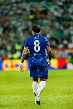 Enzo Fernandez, Real Betis Balompie ve Chelsea FC (Maciej Rogowski) arasında oynanan UEFA Konferans Ligi 2025 final maçında görüldü.)