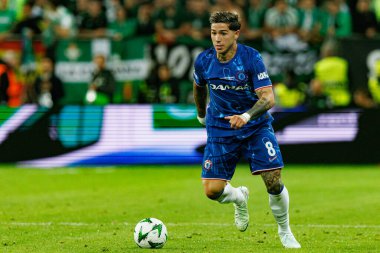 Enzo Fernandez, Real Betis Balompie ve Chelsea FC (Maciej Rogowski) arasında oynanan UEFA Konferans Ligi 2025 final maçında görüldü.)