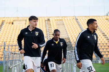 Kristofer Kait, Malcom Moyo ve Juan Alegria Liga Portekiz 2 maçında FC Alverca ve Portimonense SC (Maciej Rogowski)