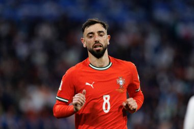Bruno Fernandes, Almanya ve Portekiz milli takımları arasında oynanan 2025 UEFA Uluslar Ligi yarı final maçında görüldü (Maciej Rogowski)