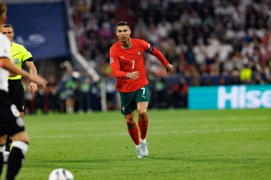 Cristiano Ronaldo, Almanya ve Portekiz milli takımları arasında oynanan 2025 UEFA Uluslar Ligi yarı final maçında görüldü (Maciej Rogowski)