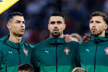 Cristiano Ronaldo, Diogo Costa ve Ruben Dias, UEFA Uluslar Ligi 2025 yarı final maçında Almanya ve Portekiz milli takımları arasında görüldü (Maciej Rogowski)