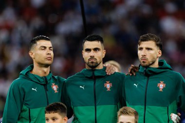 Cristiano Ronaldo, Diogo Costa ve Ruben Dias, UEFA Uluslar Ligi 2025 yarı final maçında Almanya ve Portekiz milli takımları arasında görüldü (Maciej Rogowski)
