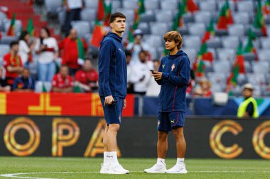 Antonio Silva ve Rodrigo Mora, UEFA Uluslar Ligi 2025 yarı final maçında Almanya ve Portekiz milli takımları arasında görüldü (Maciej Rogowski)