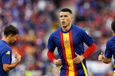 Pedro Porro, İspanya ve Fransa milli takımları arasında oynanan 2025 UEFA Uluslar Ligi yarı final maçında görüldü (Maciej Rogowski)