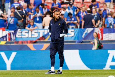 Malo Gusto, İspanya ve Fransa milli takımları arasında oynanan 2025 UEFA Uluslar Ligi yarı final maçında görüldü (Maciej Rogowski)