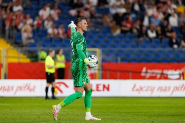 Marcin Bulka, Polonya ve Moldova milli takımları arasında oynanan uluslararası dostluk maçı sırasında görüldü (Maciej Rogowski)