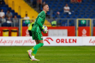 Marcin Bulka, Polonya ve Moldova milli takımları arasında oynanan uluslararası dostluk maçı sırasında görüldü (Maciej Rogowski)