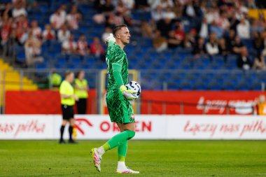 Marcin Bulka, Polonya ve Moldova milli takımları arasında oynanan uluslararası dostluk maçı sırasında görüldü (Maciej Rogowski)